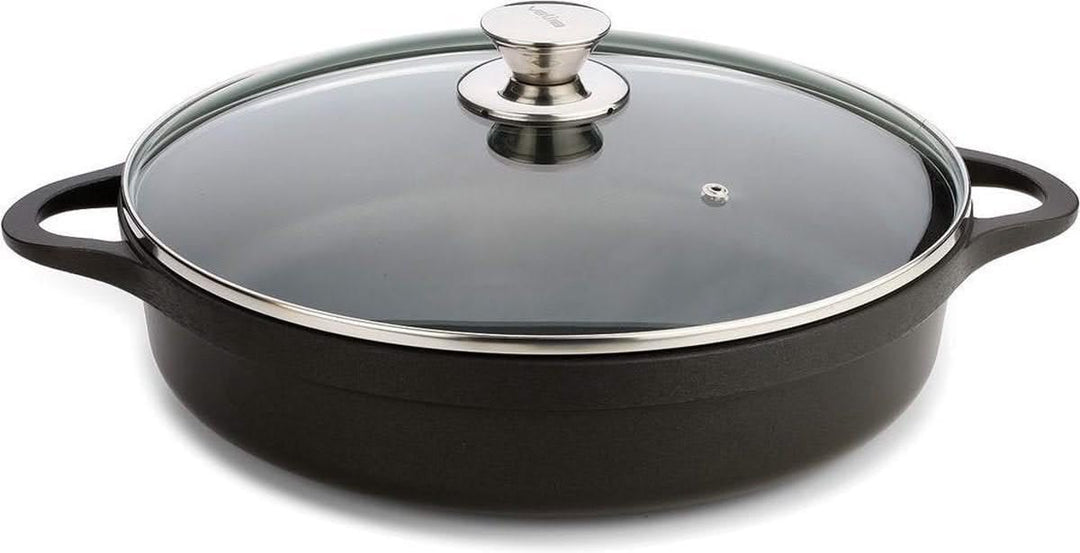Valira 20 cm kurz Induktions-Stielkasserolle mit Deckel, Schwarz Ø20 cm, Ø20 cm