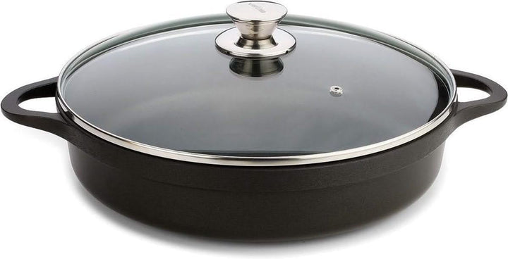 Valira 20 cm kurz Induktions-Stielkasserolle mit Deckel, Schwarz Ø20 cm, Ø20 cm