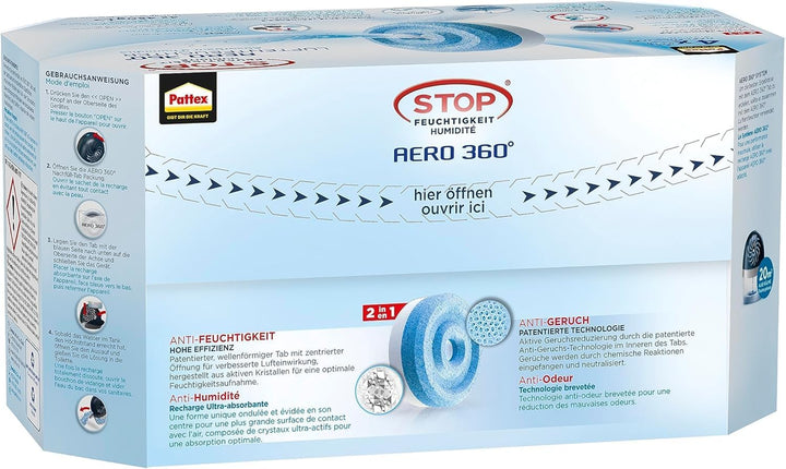 Pattex AERO 360° Neutral Tabs Nachfüllpack, reduzieren Feuchtigkeit und schlechte Gerüche, Nachfüllt