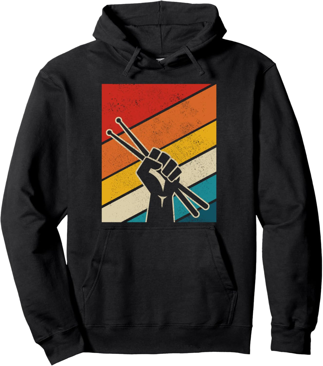 Vintage Drummer Schlagzeug Retro Schlagzeuger Geschenk Pullover Hoodie