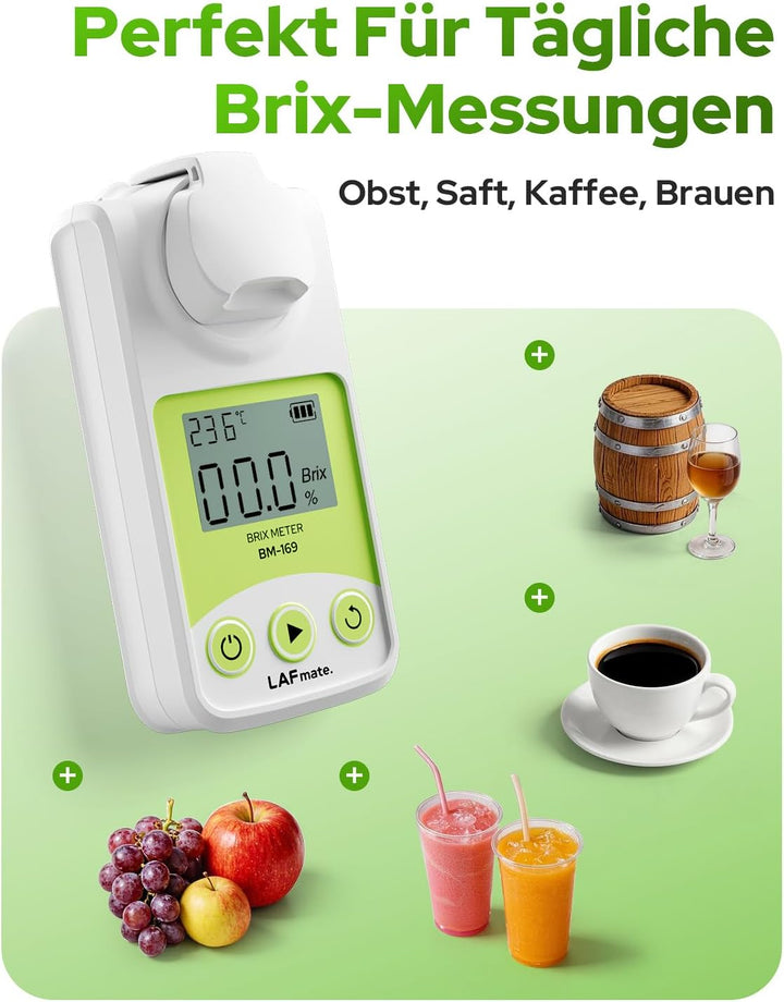 Digital Refractometer Range 0-55% Brix for Wine Making, Home Brewing, Brix Refractometer with ATC fo