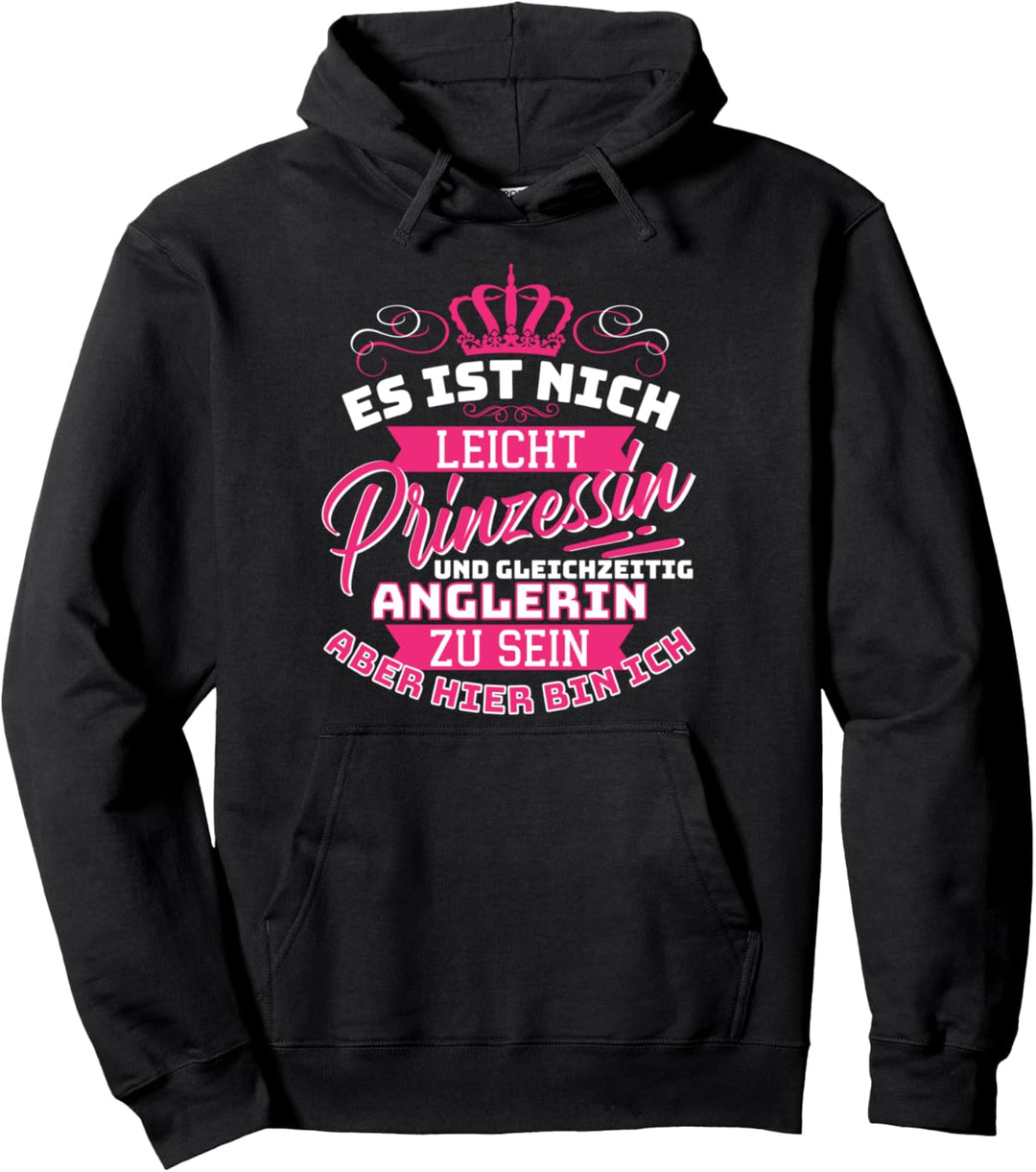 Lustiges Prinzessin Mädchen Angel Angeln Fischen Anglerin Pullover Hoodie