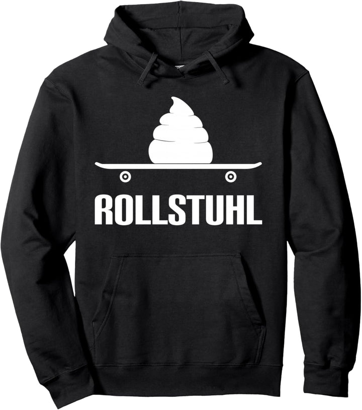 Rollstuhl - Skateboard mit Kackhaufen Pullover Hoodie