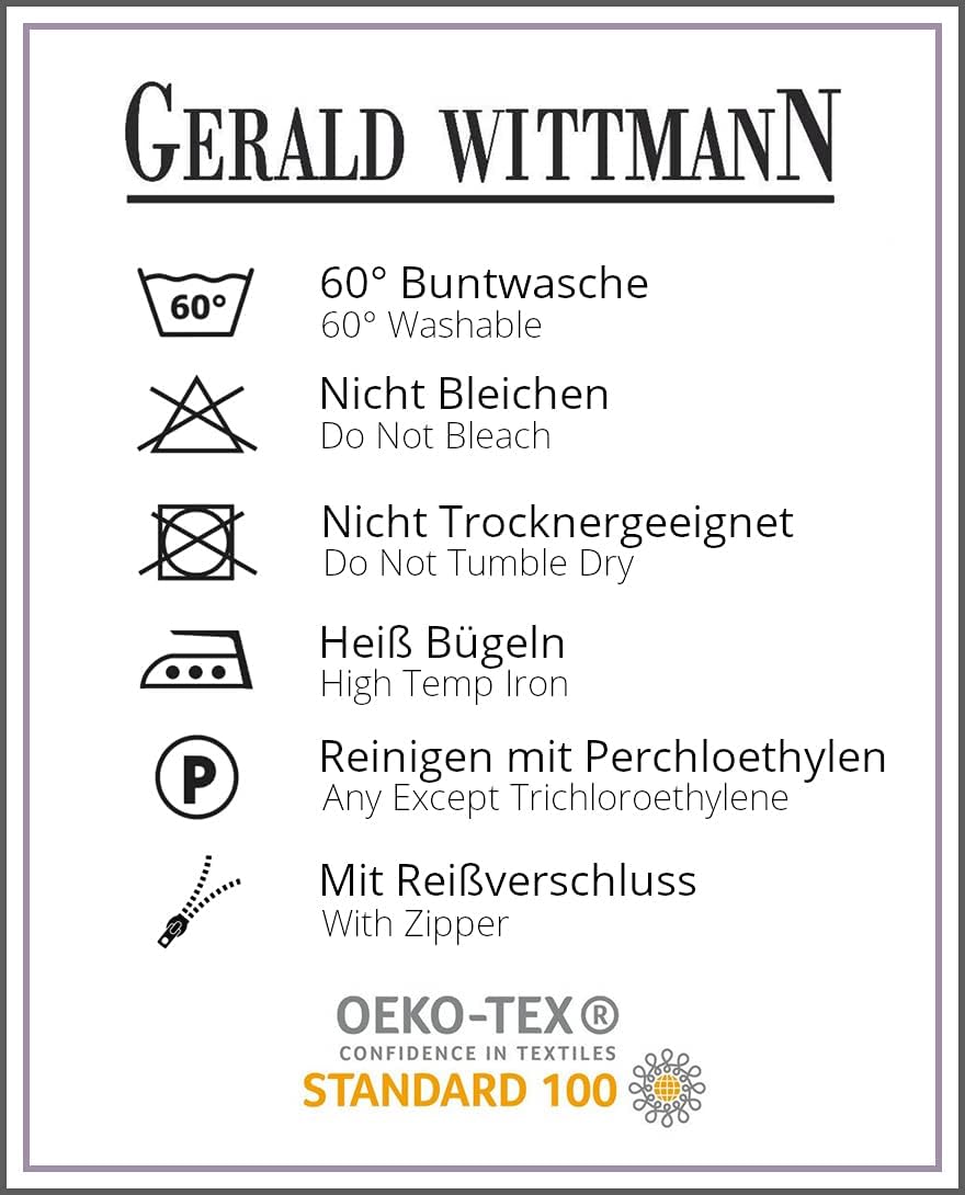 Gerald Wittmann Bettwäsche 140x200 cm + 70x90 cm, Baumwolle Mako Satin, Kreisen Rot Schwarz Weiss