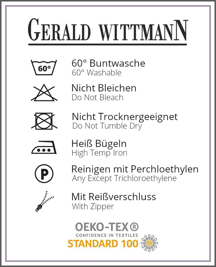 Gerald Wittmann Bettwäsche 140x200 cm + 70x90 cm, Baumwolle Mako Satin, Kreisen Rot Schwarz Weiss