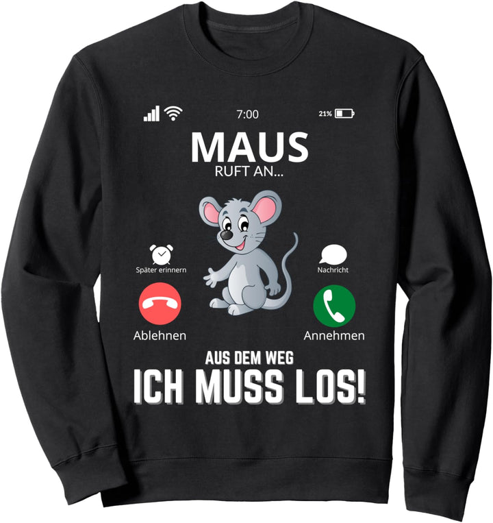 Maus Ruft An - Lustiges Mäuse Kinder Sweatshirt