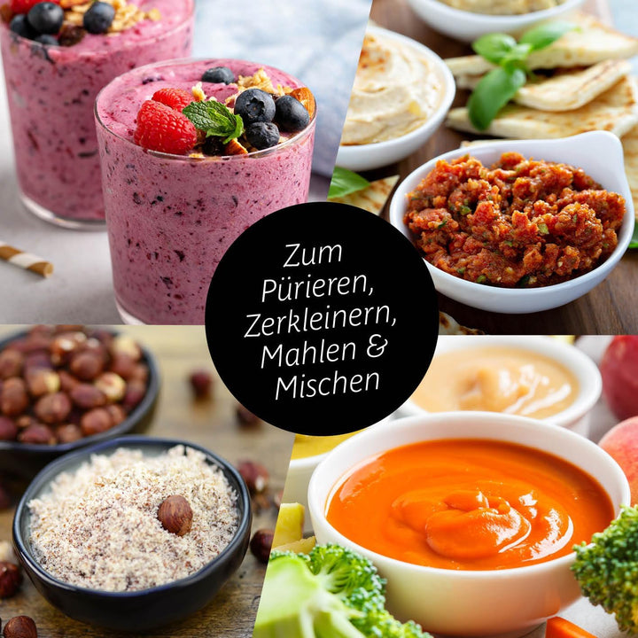GOURMETmaxx Mixer & Smoothie Maker 4-tlg. | Standmixer elektrisch für den Vitaminkick to go | Nutrit