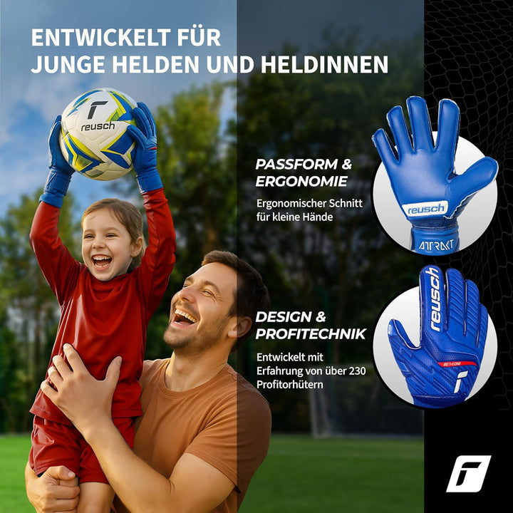 Reusch Unisex Jugend Attrakt Silver Junior Torwarthandschuh 4 Deep Blue / Deep Blue, 4 Deep Blue / D