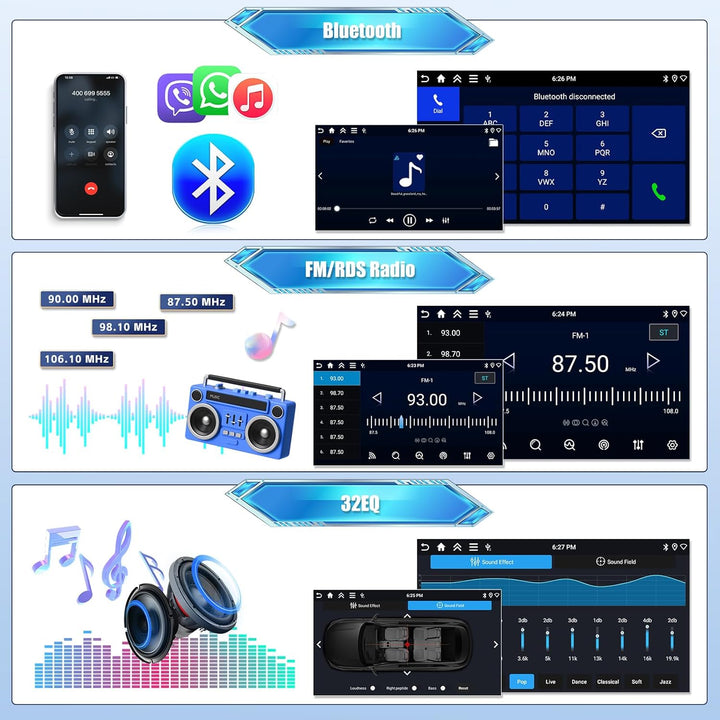 Android 15, 4G+128G CAMECHO Autoradio 2Din für Mercedes Benz Smart Fortwo 451 2005-2010 mit Wireless