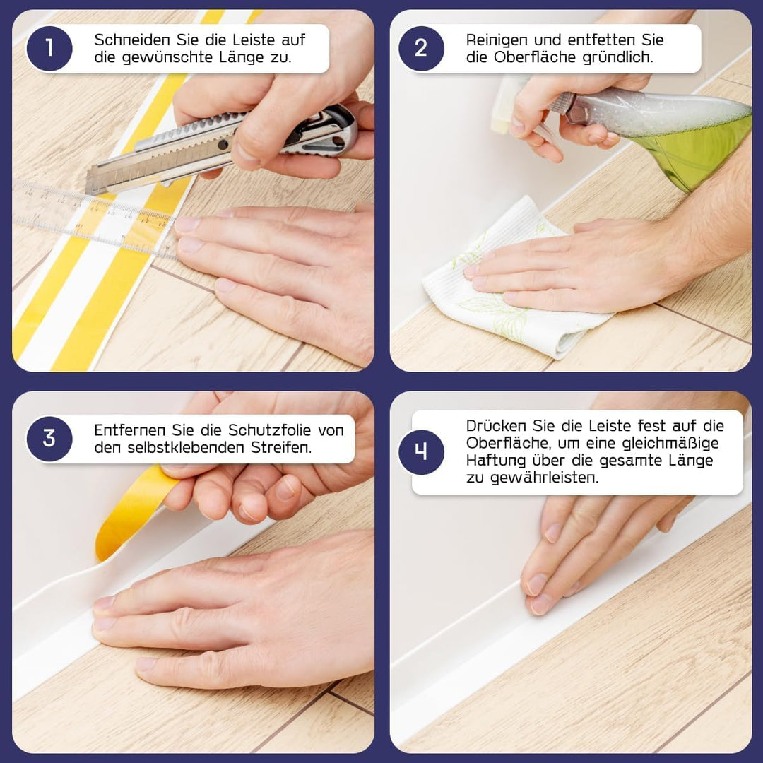 HOLZBRINK Weichsockelleiste selbstklebend Grau Knickleiste, Material: PVC, 70x20mm, 5 Meter 5m Grau,
