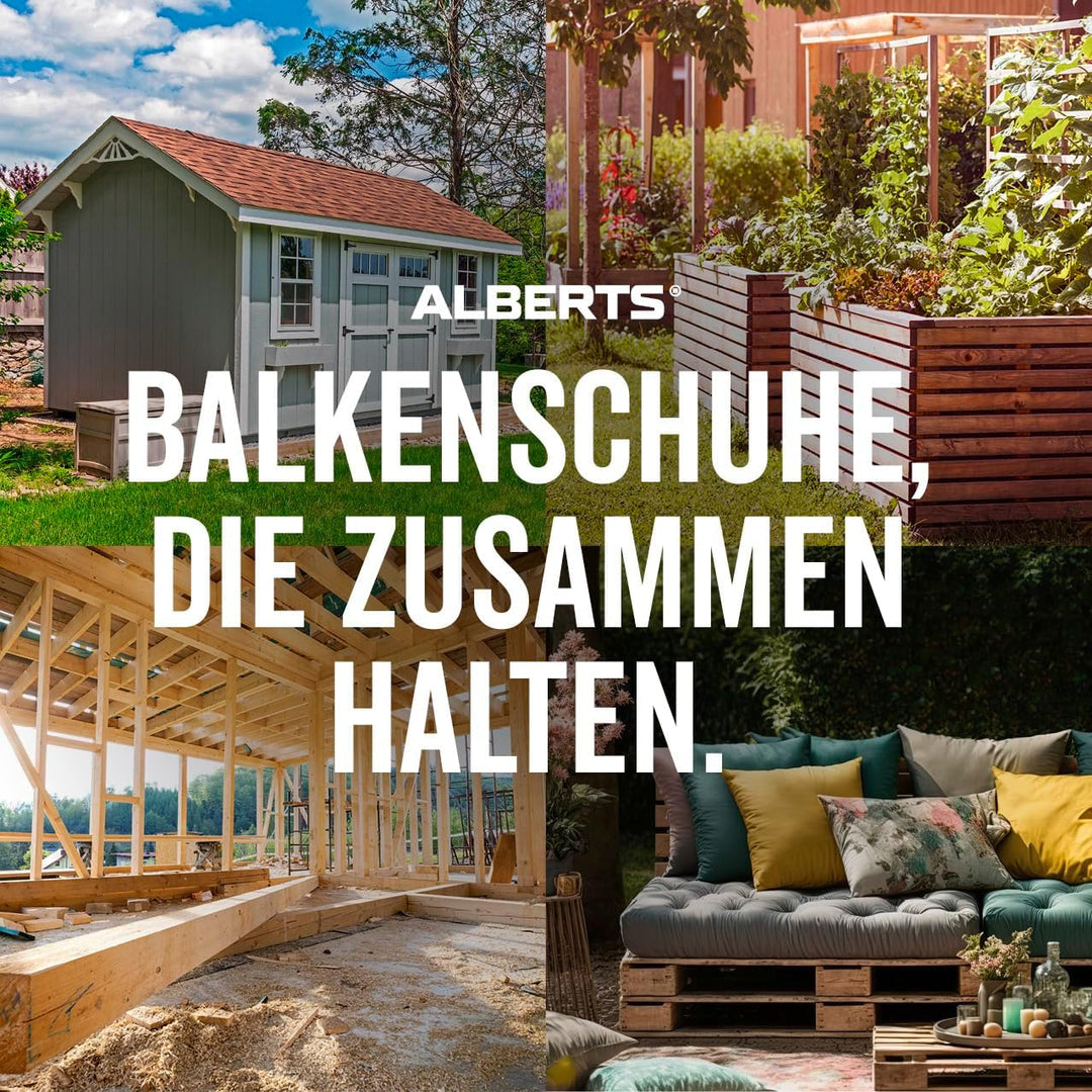 Alberts 837457 Balkenschuh | Typ A, Handwerkerpack | sendzimirverzinkt | 60 x 100 mm | 50er Set Typ