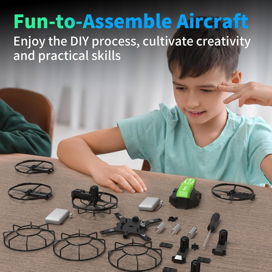 LE-IDEA Zusammengebaut Drone mit Wettbewerbsmodell, RC Quadcopter mit 3 Geschwindigkeitsmodi Headles