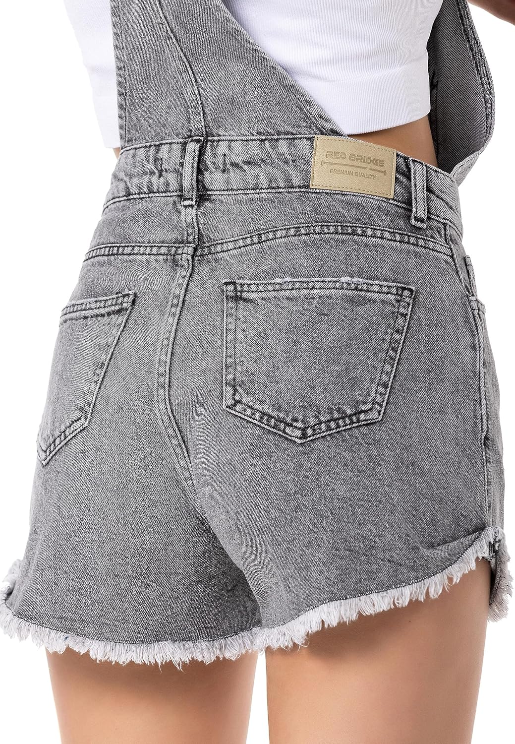 Redbridge Denim Latzhose für Damen Jeans Overall Jumpsuit 27W Grau, 27W Grau