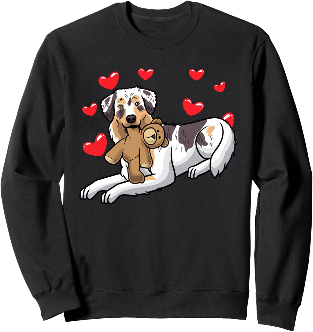 Australian Shepherd Kuscheltier Hund Herzen Sweatshirt