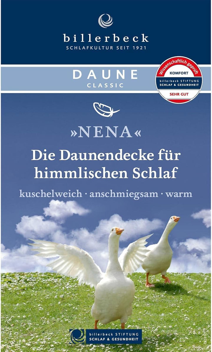 billerbeck Daunendecke | Nena | 155 x 220 cm | 100 % Daunen | Optimale Wärme- und Feuchtigkeitsregul