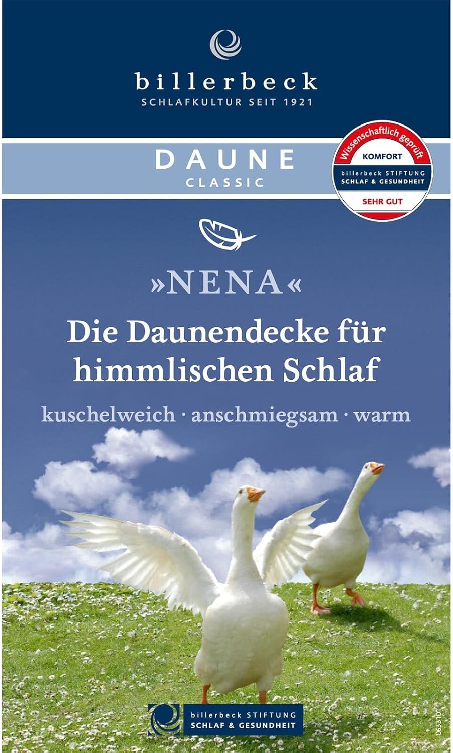 billerbeck Daunendecke | Nena | 155 x 220 cm | 100 % Daunen | Optimale Wärme- und Feuchtigkeitsregul