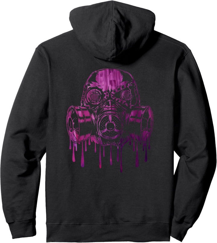 2-seitige Vintage Cyber Dripped Doomsday Preppers Gasmaske Pullover Hoodie