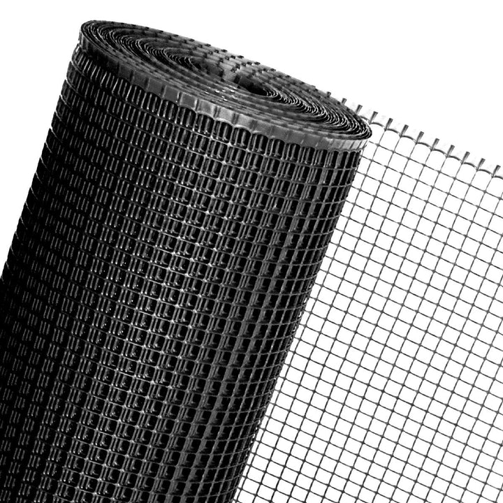 30m² Kunststoffzaun in 0,6m Höhe x 50m Länge Masche 15mm Geflügelzaun schwarz