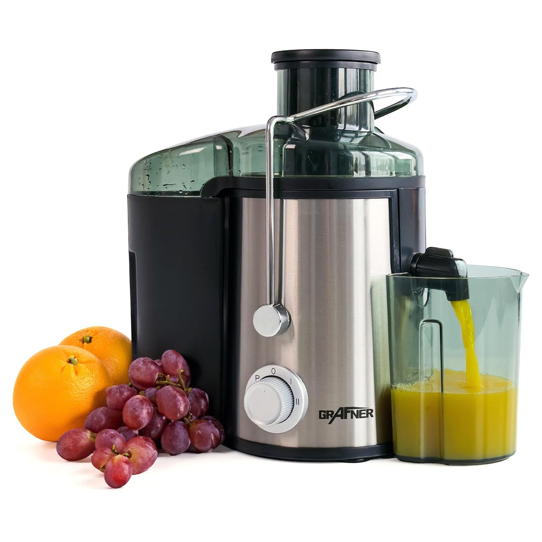 Grafner Express Entsafter für Obst und Gemüse, 400 Watt, 3 Geschwindigkeitsstufen, grosser Einfüllsc