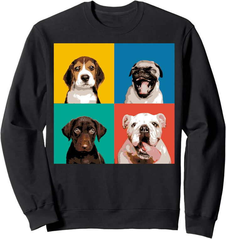 lustiges buntes Hunde Pop Art Comic Hundehalter Geschenk Sweatshirt