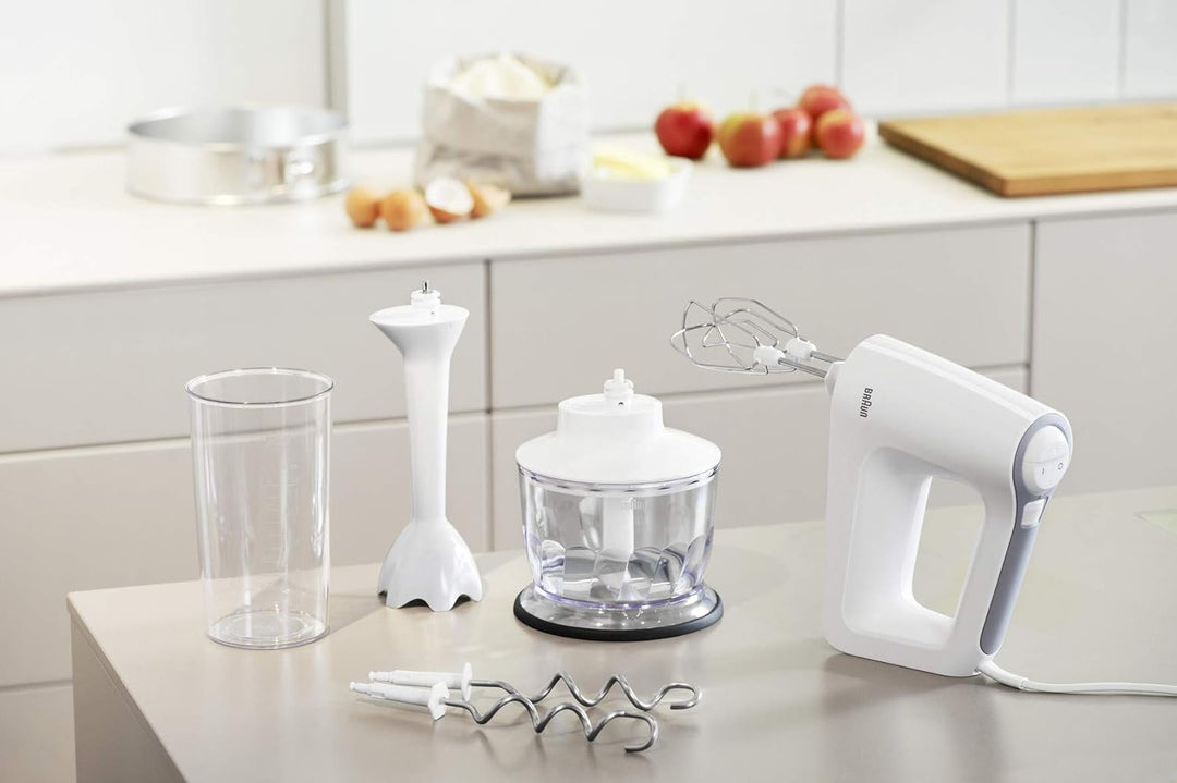 Braun MultiMix 3 HM 3135 Handmixer – Handrührgerät zum Backen & Kochen, inkl. Schneebesen, Knethaken