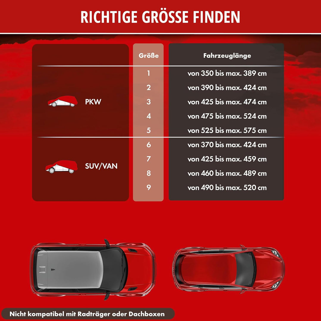 WALSER Hagelschutz Abdeckplane Auto, Autogarage Abdeckung, Abdeckplane Auto Pro, Auto Hagelschutzpla