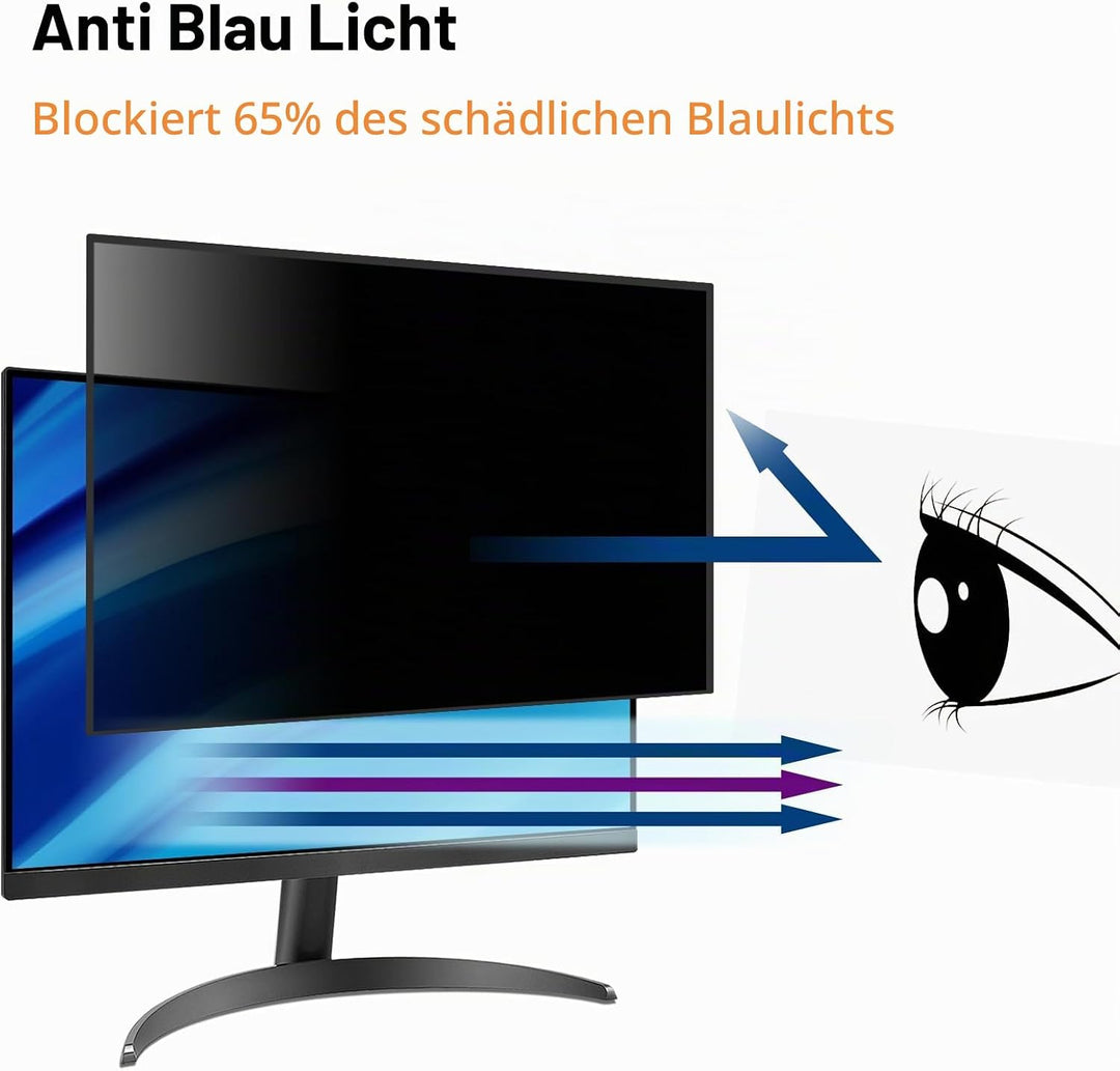 PYS 24 Zoll Blickschutzfolie für 16:9 Ultra-Slim Bezel Monitor Selbstklebend Abnehmbar Blickschutzfi