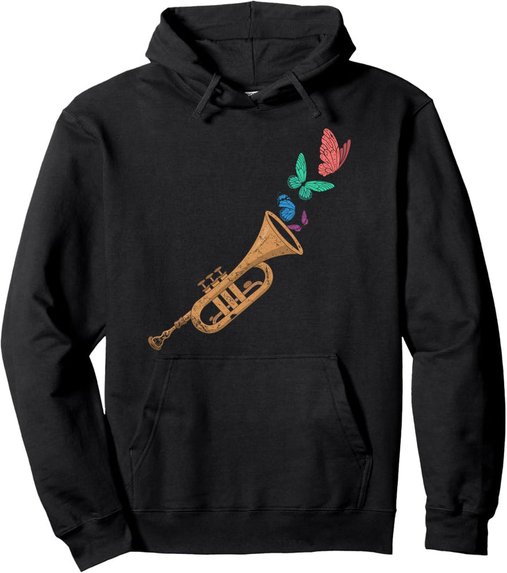Schmetterling Musikinstrument Geschenk Trompete Pullover Hoodie
