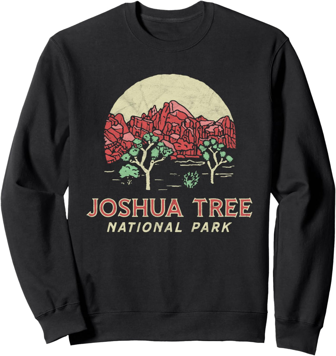 Joshua Tree Vintage Red Rock Mountains &amp; Trees Sketch Sweatshirt