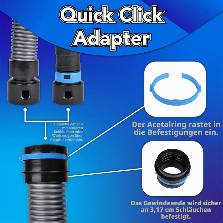 Cen-Tec Systems 95237 Quick Click Erweitertes Multi-Brand Elektrowerkzeugadapter-Set für Staubsammlu