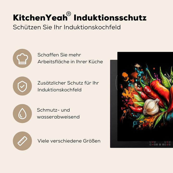 KitchenYeah© Herdabdeckplatte 59x51 cm Einteilig Abdeckplatten Cerankochfeld Abdeckung Ceranfeld Her