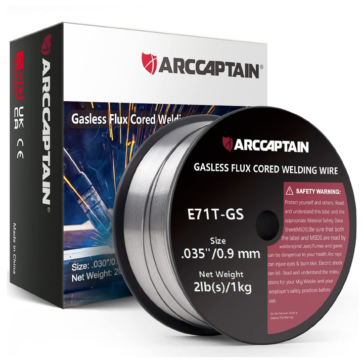 ARCCAPTAIN Fülldraht 0,9mm 1KG E71T-GS MIG Schweissdraht für Schweissgerät ohne Gas MIG/MAG FLUX Sch