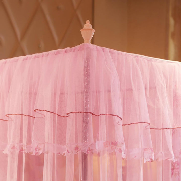 Betthimmel mit 4 Ecken, 2 × 2 × 1,5 m, Betthimmel für Mädchenzimmer, Betthimmel für Mädchen, Prinzes
