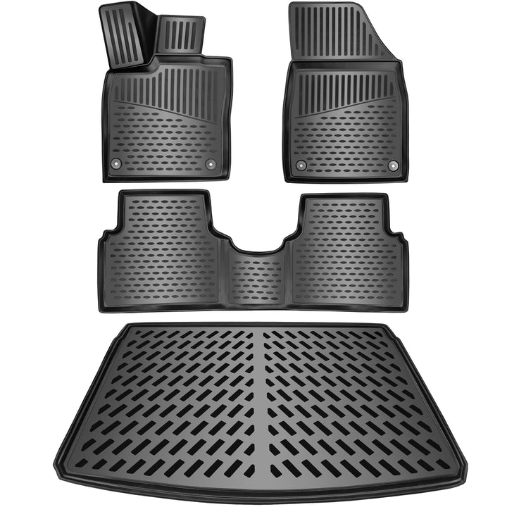 ELMASLINE 3D Gummimatten &amp; Kofferraumwanne Set für OPEL Grandland/Grandland X 1. Gen 2017-2024 (ober