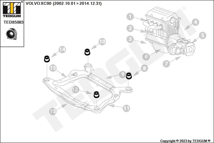TEDGUM TED85083 ANTRIEBSWELLENSTÜTZE (SATZ)