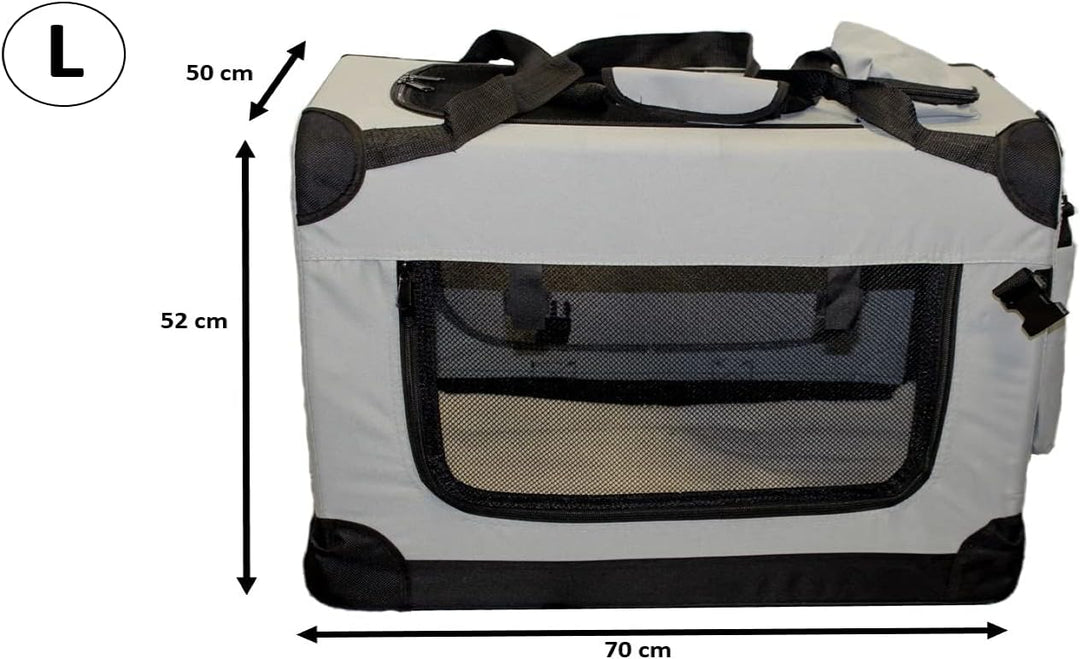 walexo Faltbare Hundebox Hundetransportbox Katzentransportbox Katzenbox (GRAU, L) Grau L, Grau L