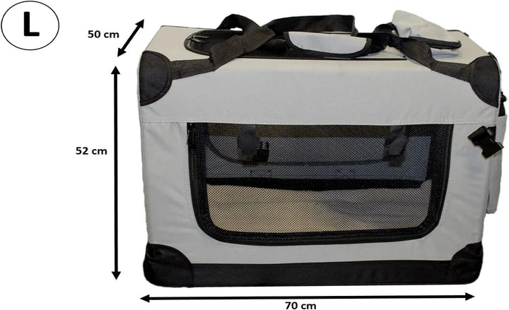 walexo Faltbare Hundebox Hundetransportbox Katzentransportbox Katzenbox (GRAU, L) Grau L, Grau L