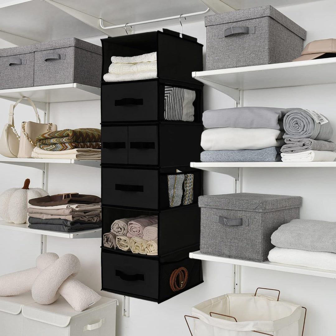 GRANNY SAYS Kleiderschrank Organizer Hängend, 1 Stück Hängeorganizer mit Schubladen, Schwarz Hängeau