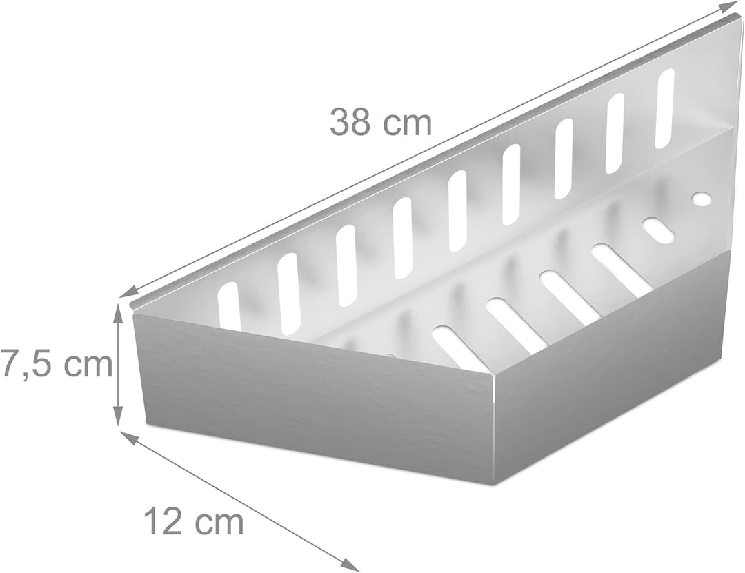 Relaxdays Kohlekorb Kugelgrill, 2er Set, HxBxT: 7,5x38x12 cm, direktes &amp; indirektes Grillen, Stahl,