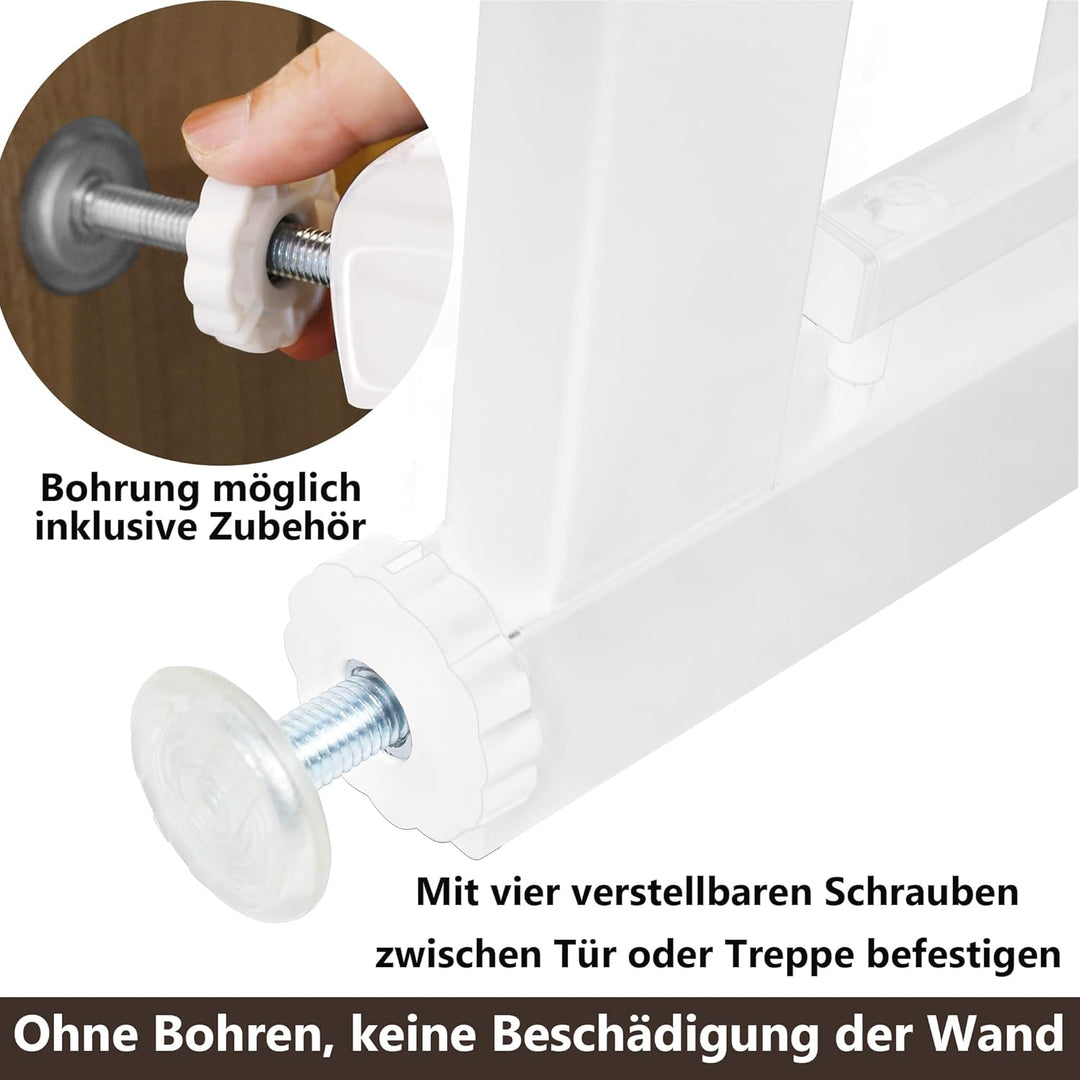 Türschutzgitter ohne Bohren Treppengitter Treppenschutzgitter für Kinder Baby Türgitter mit Schiebet