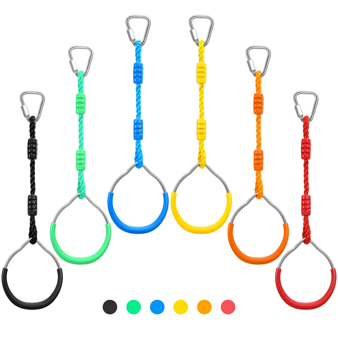 PELLOR Kinder Klettern Ringe, Multifunktions Turnringe, Multifunktions Trapeze Schaukel mit Kunststo