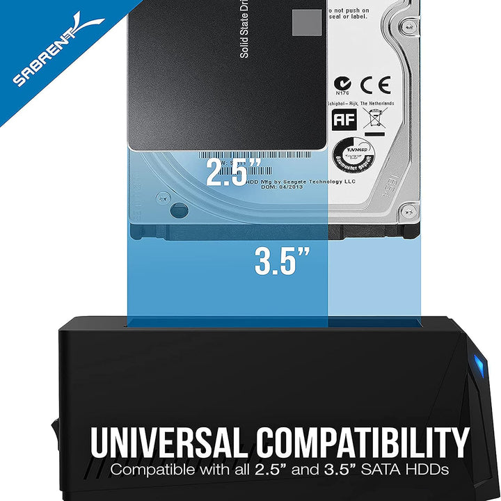 SABRENT SSD/HDD 2,5/3,5 Zoll Docking Station, festplatten gehäuse, USB 3.2 Gen1 Hard Drive, sata auf