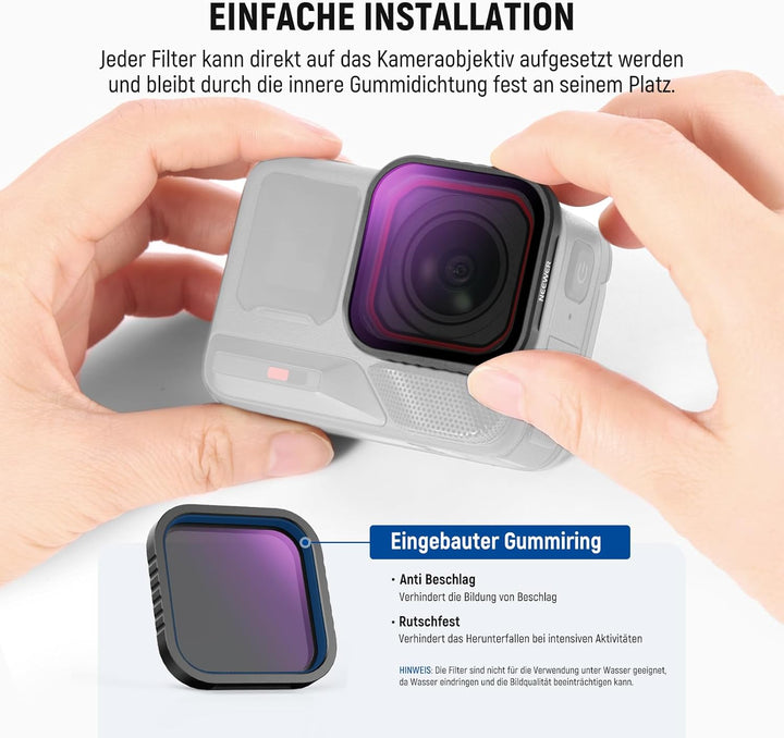 NEEWER ND Filter Kompatibel mit Insta 360 Ace Pro Insta360 Ace Pro 2, CPL/UV/Black Diffusion 1/4/ND1
