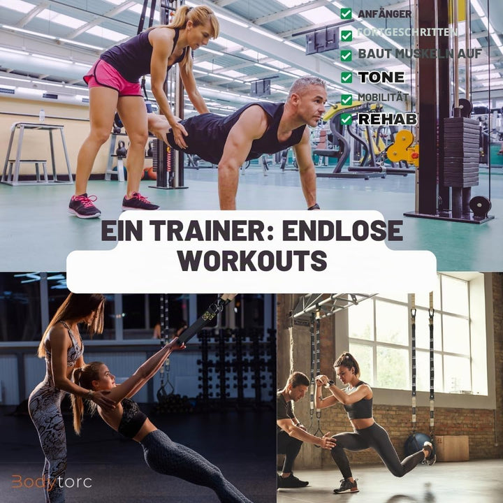 Suspension Trainer, Bodyweight Training Straps for Full Body Workouts at Home, Includes Door Anker,