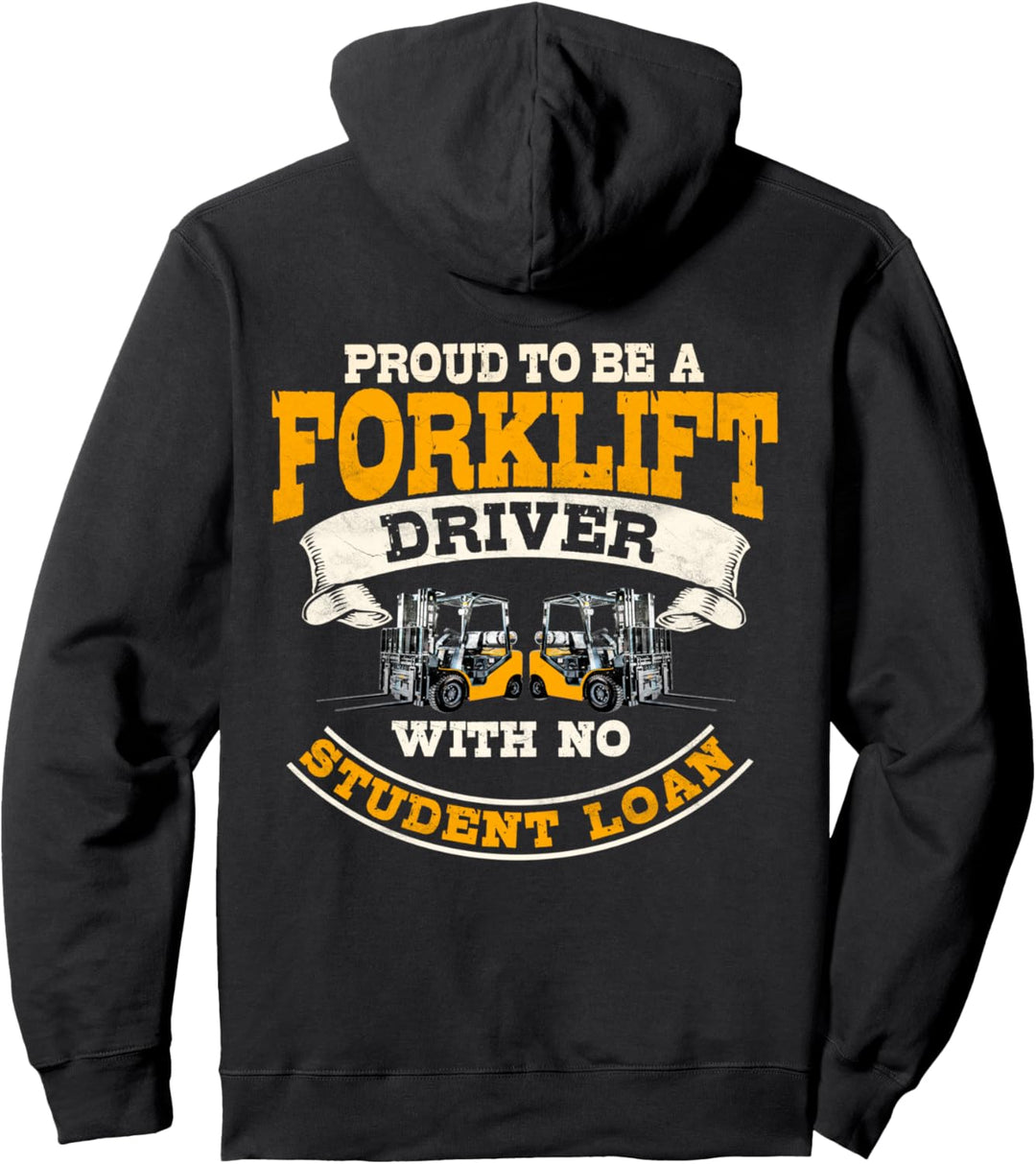Gabelstaplerfahrer-Design auf der Rückseite der Kleidung Pullover Hoodie