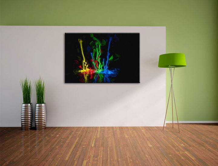 Pixxprint Farbspritzer als Leinwandbild/Grösse: 100x70 cm/Wandbild/Kunstdruck/fertig bespannt, 100x7