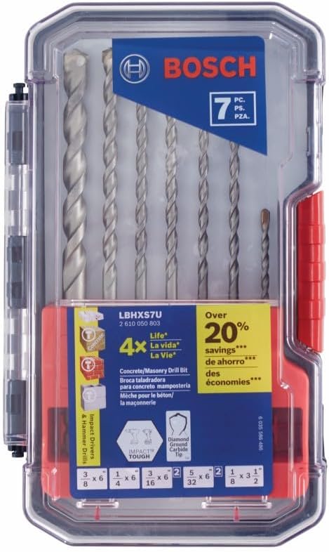 Bosch 7-tlg. Sechskantschaft Hammerbohrer Steinbohrer Set LBHXS7U