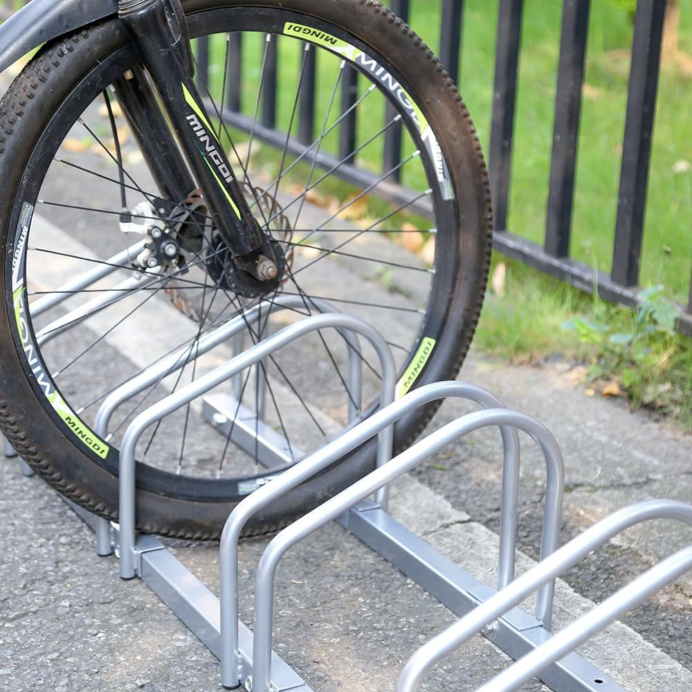 Fahrradständer Boden für 4 Fahrräder, 30cm Radabstand 35-55mm Reifenbreite rostfreier Stahl selbstsi