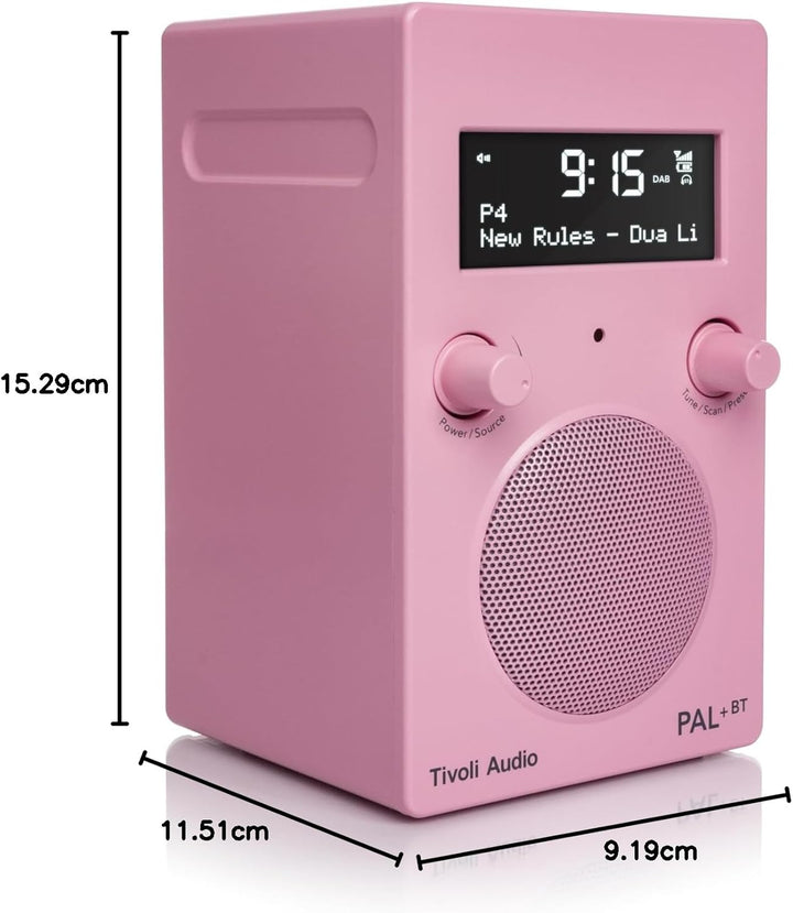 TIVOLI AUDIO Compatible - PAL+ BT Portable FM/DAB Radio Rosa, Rosa