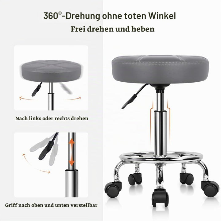 KKTONER Rollhocker mit Pedal (Grau), Grau